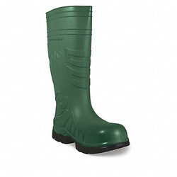 Heartland Footwear Polyurethane Boots,Size 5,Black,Green,PR 80171-05