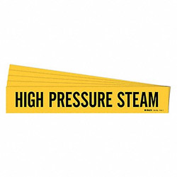 Brady Pipe Marker,High Pressure Steam,PK5 7141-1-PK