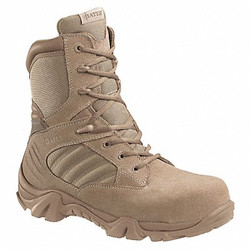 Bates Boots,10-1/2M,Tan,Front Lace/Side Zip,PR E02276