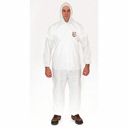 International Enviroguard Hooded Coverall,Elastic,White,XL,PK25 8015-XL