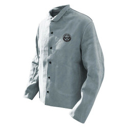 Bdg Welding Jacket,Gray,Split,Cowhide,3XL 64-1-40P-X3L