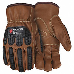 Mcr Safety Leather Gloves,Brown,L,PK12 36336KL
