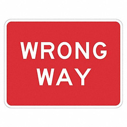 Lyle Wrong Way Traffic Sign,12" x 18" T1-6172-HI_18x12
