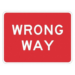 Lyle Wrong Way Traffic Sign,12" x 18"  T1-6172-HI_18x12