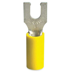 Sta-Kon Fork Terminal,Tin,Copper,Yellow,PK50 10RC-14FL