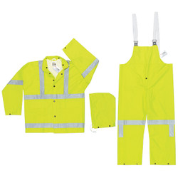 MCR Safety® Luminator™ Class 3 Rain Suit, Large, Yellow, 1/Each