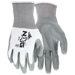 MCR Safety® NXG® Nitrile Dip Gloves, Small, White/Gray, 12/Pair