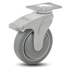 Medcaster Plate Caster,Swivel,5" Wheel Dia. NG05QDP125TLTP01