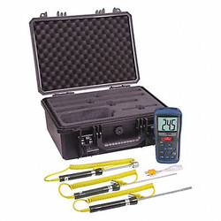 Reed Instruments Thermocouple Thermometer,9V,1 Input R2400-KIT