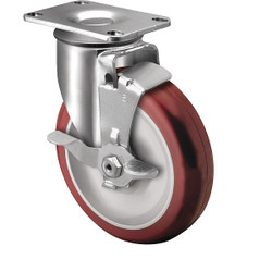Colson PlateCaster,Swivel,Polyurethane,6 3/16"H 2.05256.95 BRK1