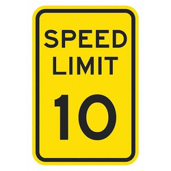 Lyle Speed Limit Warning Traffic Sign,18"x12" T1-5010-DG_12x18