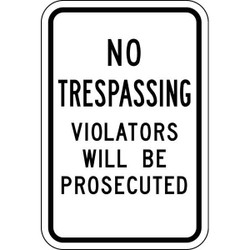 Lyle Rflctv No Trespassing Sign,18x12in,Alum NT-034-12HA