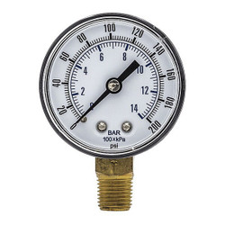 Pic Gauges Pressure Gauge,General Purpose,2" Dial SEP-101D-204G-BSPT
