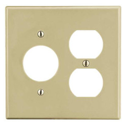 Hubbell Wiring Device-Kellems Duplex Receptacle Wall Plate,Ivory P78I