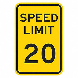Lyle Speed Limit Warning Traffic Sign,18"x12" T1-5018-HI_12x18