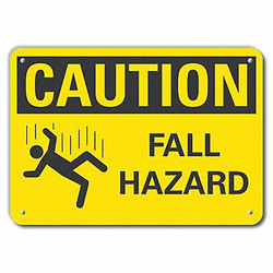 Lyle Rflctv Fall Hazard Caution Sign,10x14in LCU3-0136-RA_14x10