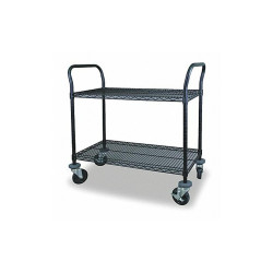 Sim Supply Wire Cart,2 Shelf,48x18x39,Black  2HDN7