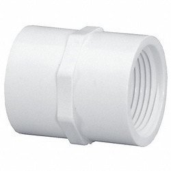Lasco Fittings Coupling,PVC,3/4 in,FNPT,SCH 40,White 430007BC