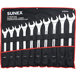 10 Piece SAE Raised Panel Jumbo Combination Wrench Set 97010A