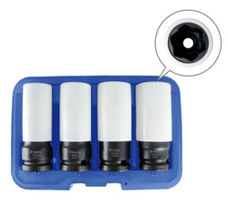 Flank Bite Damaged Lug Nut Socket Set w/ Spinning Protective Sleeves 7404