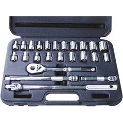 24 Pc. 1/2” Dr. 6-Point SAE/Metric Socket Set 1360