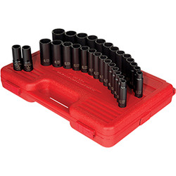 29 Pc. 1/2" Drive SAE & Metric Master Double Deep Impact Socket Set 5153DD