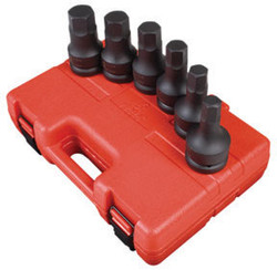 1" Dr SAE Hex Dr Impact Socket Set, 6Pc 5606