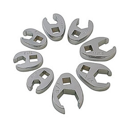 3/8" Drive, Fully Polished SAE Flare Nut Crowfoot Wrench Set, 8 Pc. 9708