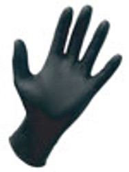 Professional Powder-Free Black Nitrile Disposable Gloves, Medium 66542