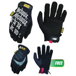The Original® All Purpose Gloves, Black, Large w/ Free FastFit® Easy On/Off Elastic Cuff Gloves MG05010FF