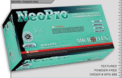 NeoPro Powder-Free Neoprene Examination Gloves, Green, Large NPG888L