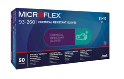 MicroFlex 93-260 Thinnest Chemical Resistant Synthetic Composite Disposable Glove, S 93-260S