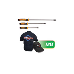 Orange 3Pc Curved Pry Bar Set W/FREE SHIRT & HAT 81376