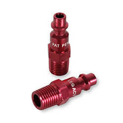 ColorConnex Type D, 1/4" Body Plug, Red anodized, 1/4" Male NPT, 2Pk A73440D-2PK