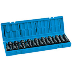 18-Pc. 1/2 in. Drive SAE/Metric Standard Hex Driver Set 1598HC