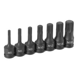 7-Piece 3/8 in. Drive Triple Square Impact Drive Socket Set 1207S