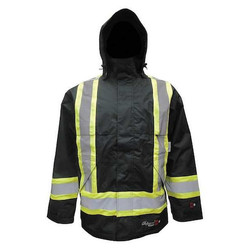 Viking Flame Resistant Rain Jacket,Black,M 3907FRWJ-M