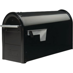 Gibraltar Franklin Black Steel Rural Post Mount Mailbox FM110BAM