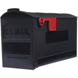 Gibraltar Patriot Black Plastic Medium Post Mount Mailbox GMB505BAM