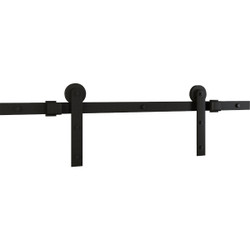 National 929 72 In. Matte Black Classic Interior Barn Door Kit (2-Piece) N700001