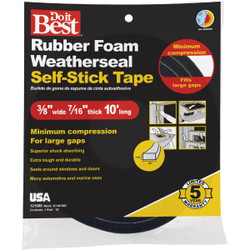 Do it Best 10 Ft. Self-Stick Foam Rubber Weatherstrip Tape R738HDB