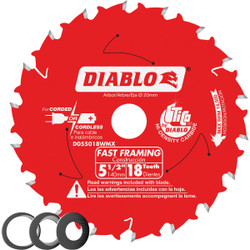 Diablo 5-1/2 In. 18-Tooth Fast Framing Circular Saw Blade D055018WMX