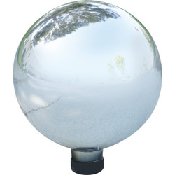 Alpine 10 In. Dia. Electric Silver Glass Gazing Globe GLB292SL