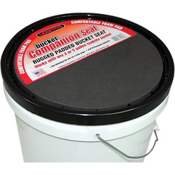 Leaktite Padded Bucket Seat Lid for 3.5 & 5 Gal. Pails, Black 1130935