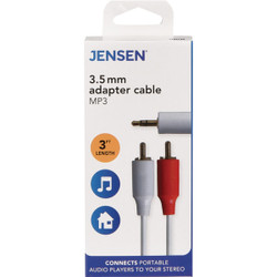 Jensen 3 Ft. White Stereo Audio Cable JAH745V