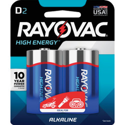 Rayovac High Energy D Alkaline Battery (2-Pack) 813-2T GENK