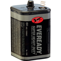 Eveready Super Heavy-Duty 6V Spring Terminal Carbon Zinc Lantern Battery 1209