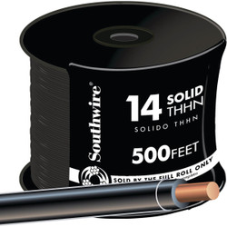 Southwire 500 Ft. 14 AWG Solid Black THHN Electrical Wire 11579058