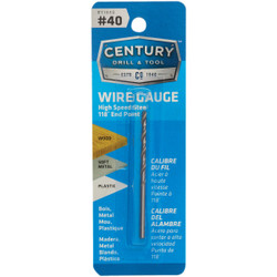 Century Drill & Tool Number 40 HSS Brite Drill Bit 11440