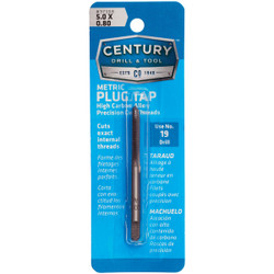 Century Drill & Tool 5.0x0.80 Carbon Steel Metric Tap 97308
